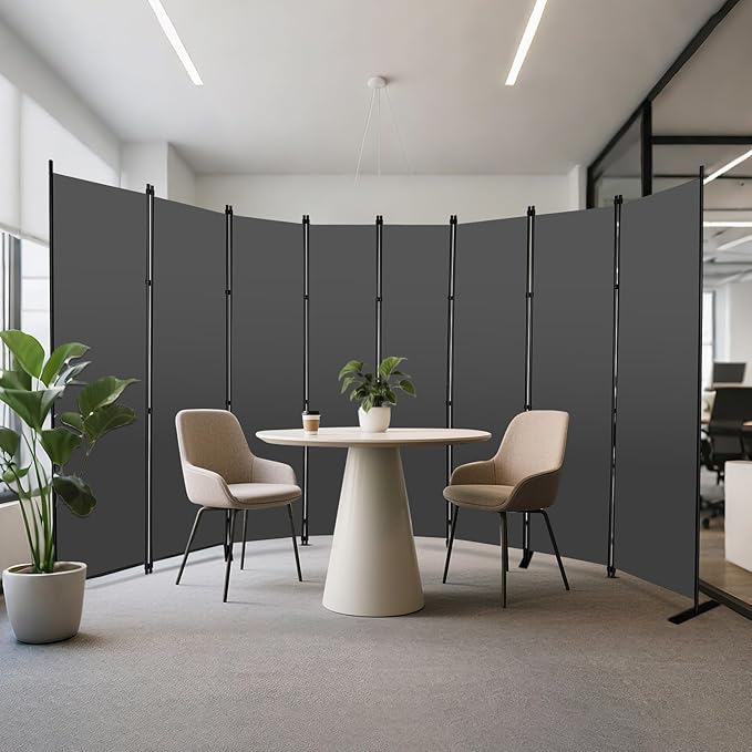 MAYOLIAH 8 Panel Room Divider 6ft Tall Freestanding Privacy Screen 160'&#...