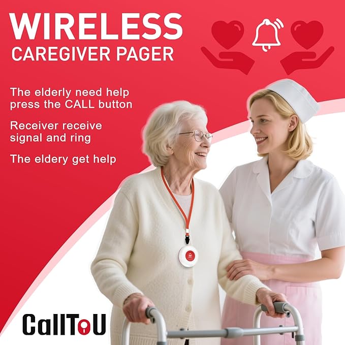 CallToU Caregiver Pager Elderly Alert Call Button