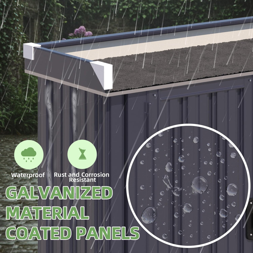 AECOJOY Outdoor Storage Cabinet Waterproof with Floor & Adjustable Shelves