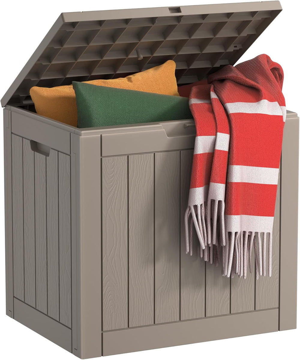 EasyUp Outdoor Storage Box, Waterproof Resin Deck Box, Reinforced Stability U...