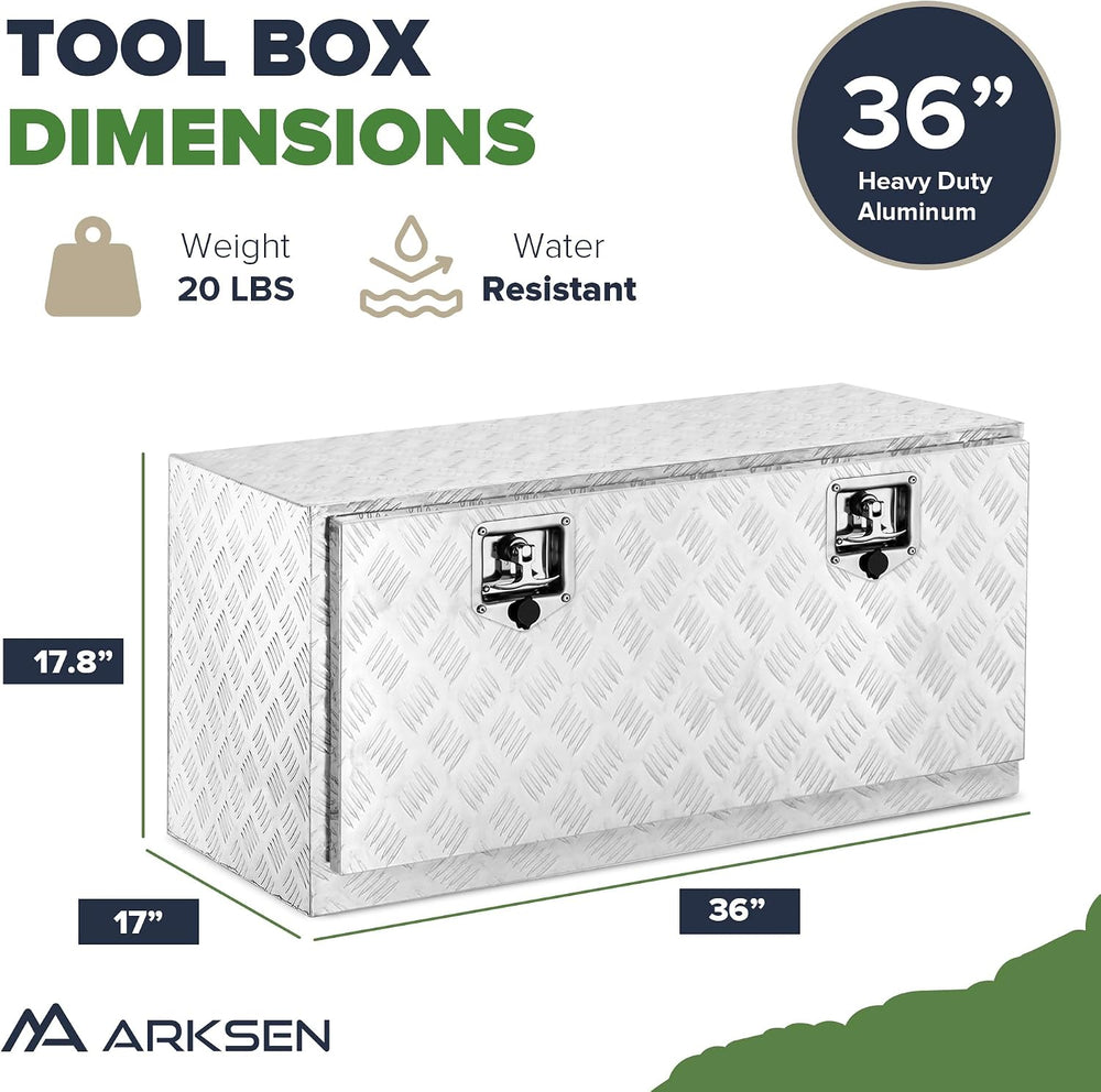 ARKSEN 36"x17"x18" Underbody Tool Box, Heavy Duty Storage Ches...