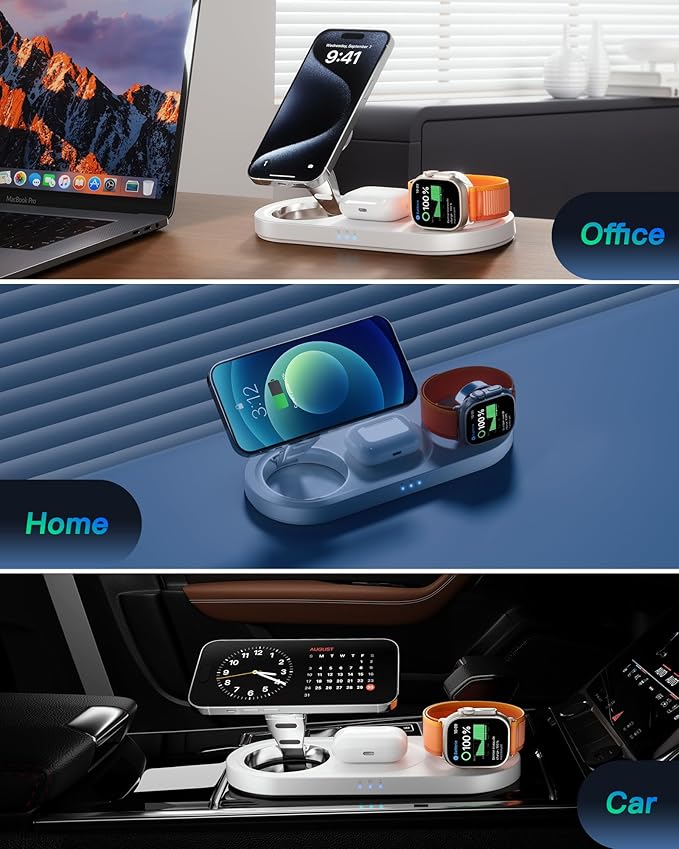 Upgraded 3 in 1 Wireless Charging Station