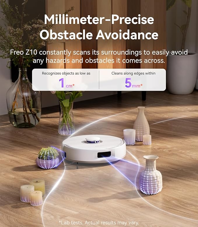 NARWAL Freo Z10 Robot Vacuum and Mop Combo, Tangle Free Robot Mop, 000Pa Suction