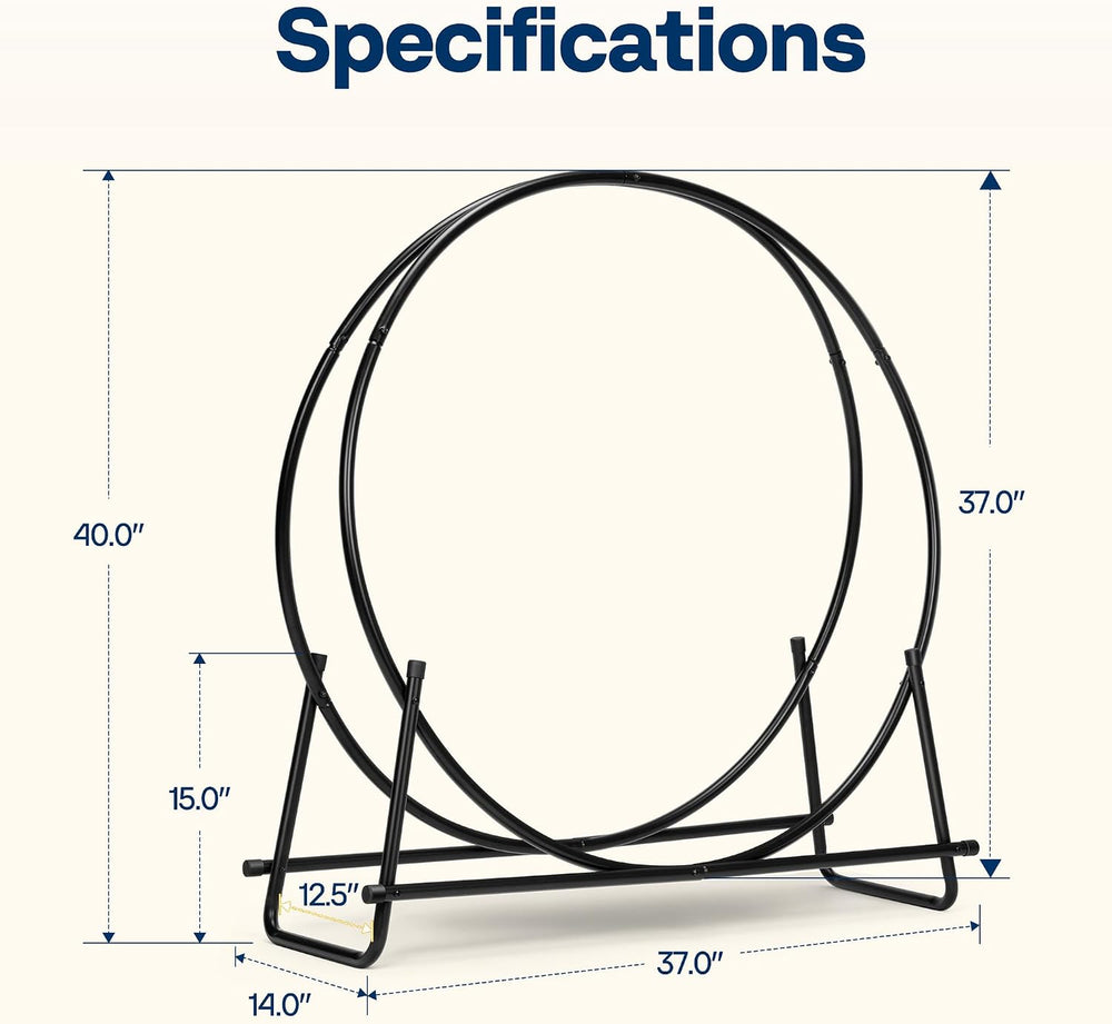VIVOHOME 40 Inches Firewood Log Rack Hoop(Only Rack)