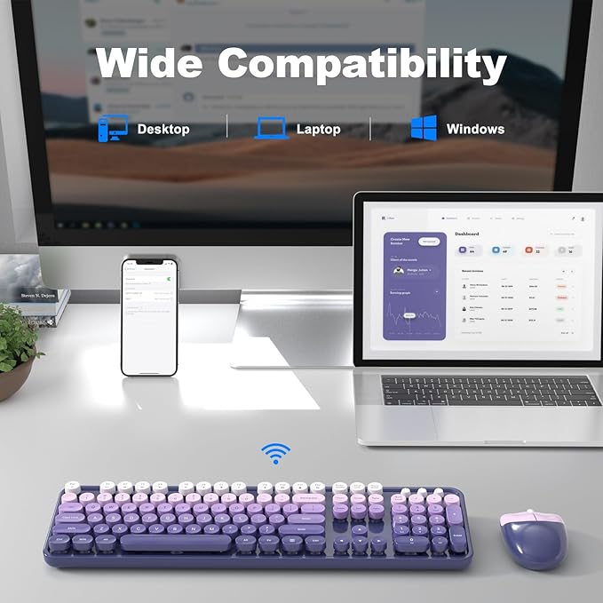 MOFII Wireless Keyboard and Mouse Combo, Full Size 2.4G Plug and Play
