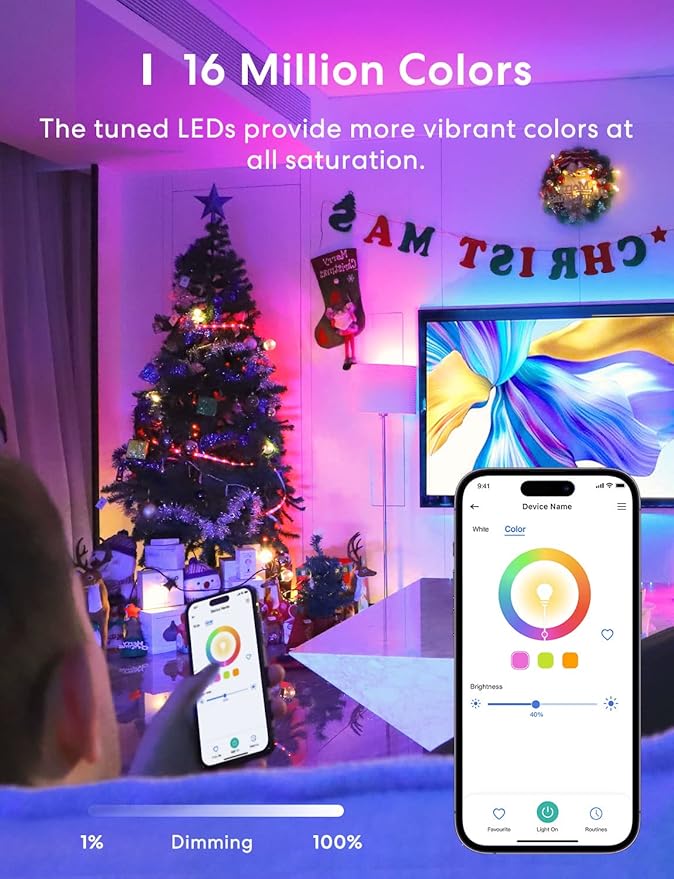 meross Smart RGBWW WiFi LED Bulbs, Apple HomeKit Compatible, 60W Equivalent