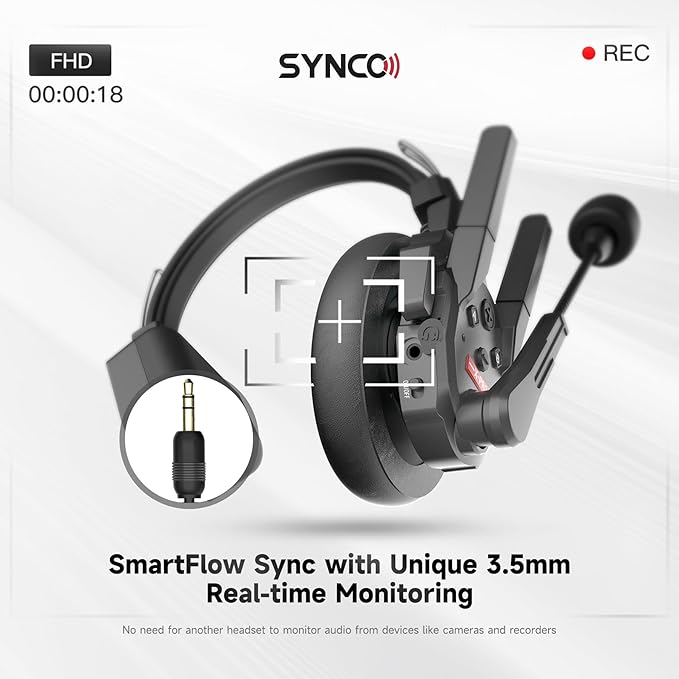 SYNCO XTALK XPro5 Wireless Intercom Headset System 2.4 GHz 500M/1640FT Full