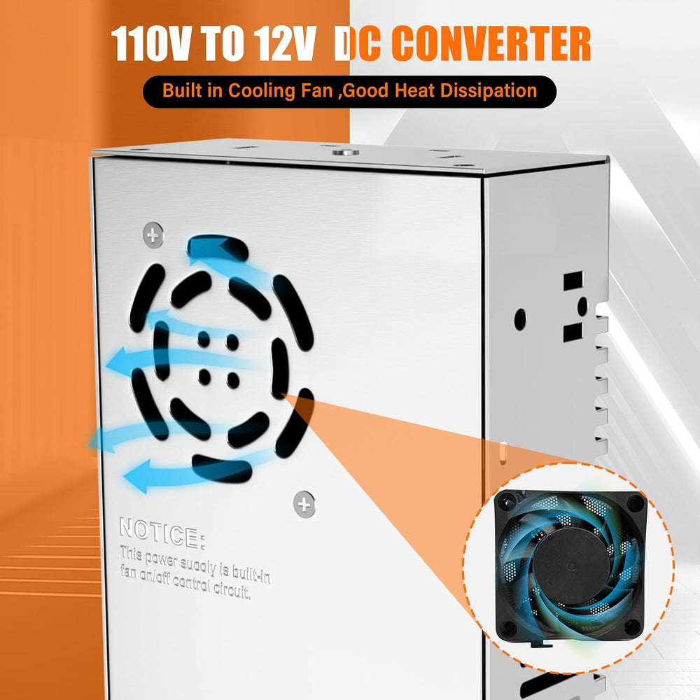 12V Power Supply,110V to 12V DC Converter, IMAYCC AC to DC Converter 600W 50A...