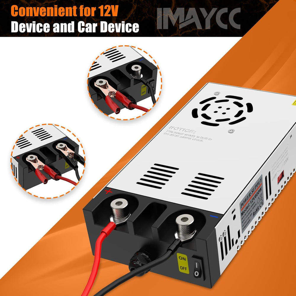 12V Power Supply,110V to 12V DC Converter, IMAYCC AC to DC Converter 600W 50A...