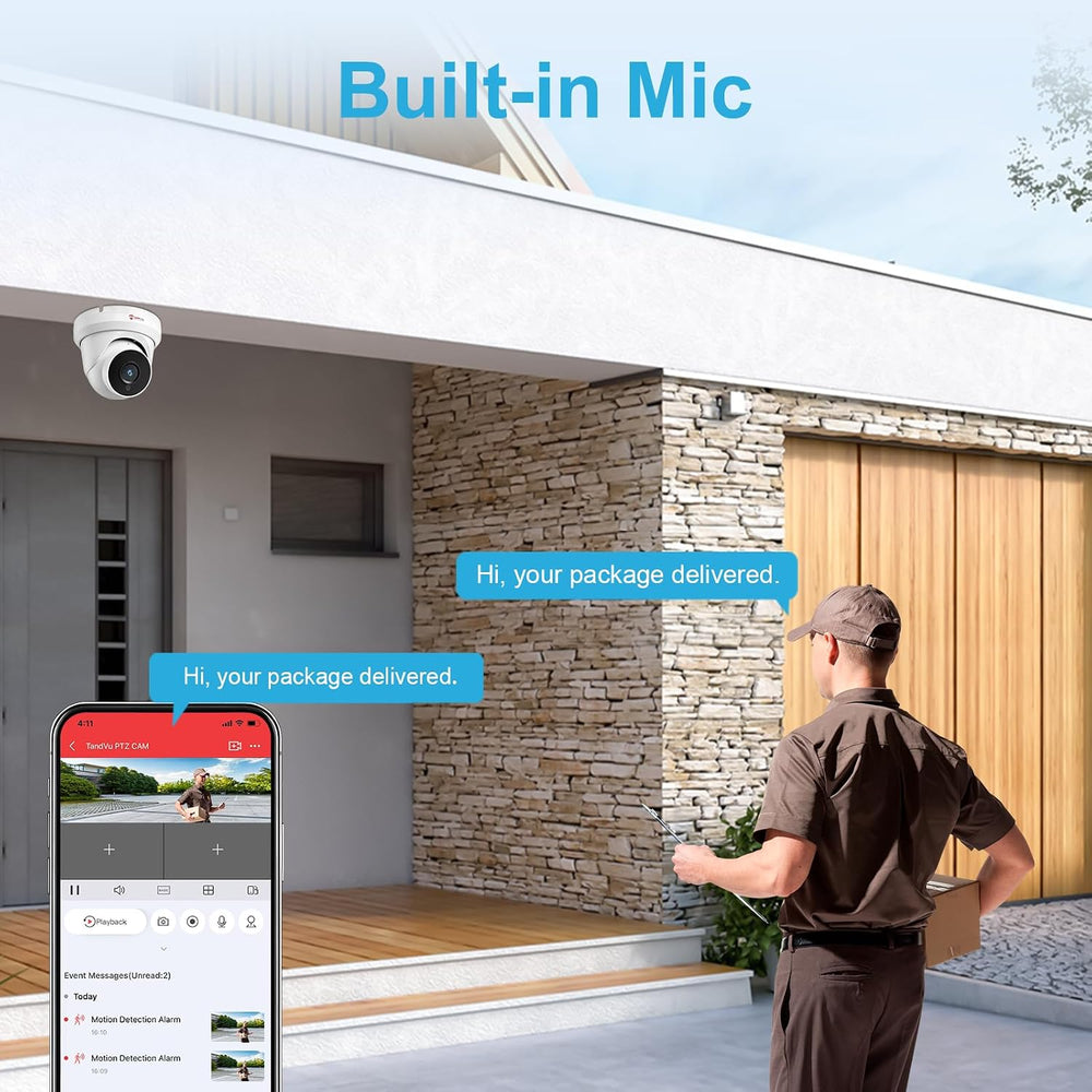 Anpviz 4MP PoE IP Turret Security Wired Camera Audio for Outdoor Indoor