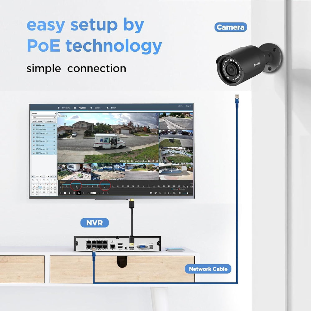 4K Security Camera System PoE 8CH with 2TB HDD, PB37F30408-8M