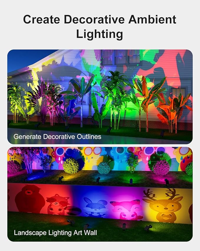 2 Pack Color Changing Solar Spotlights Outdoor