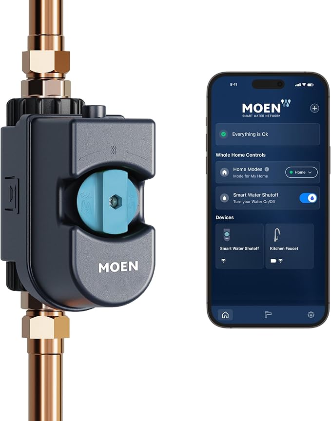 Moen Flo Smart Water Monitor and Automatic Shutoff Sensor, Wi-Fi Connected