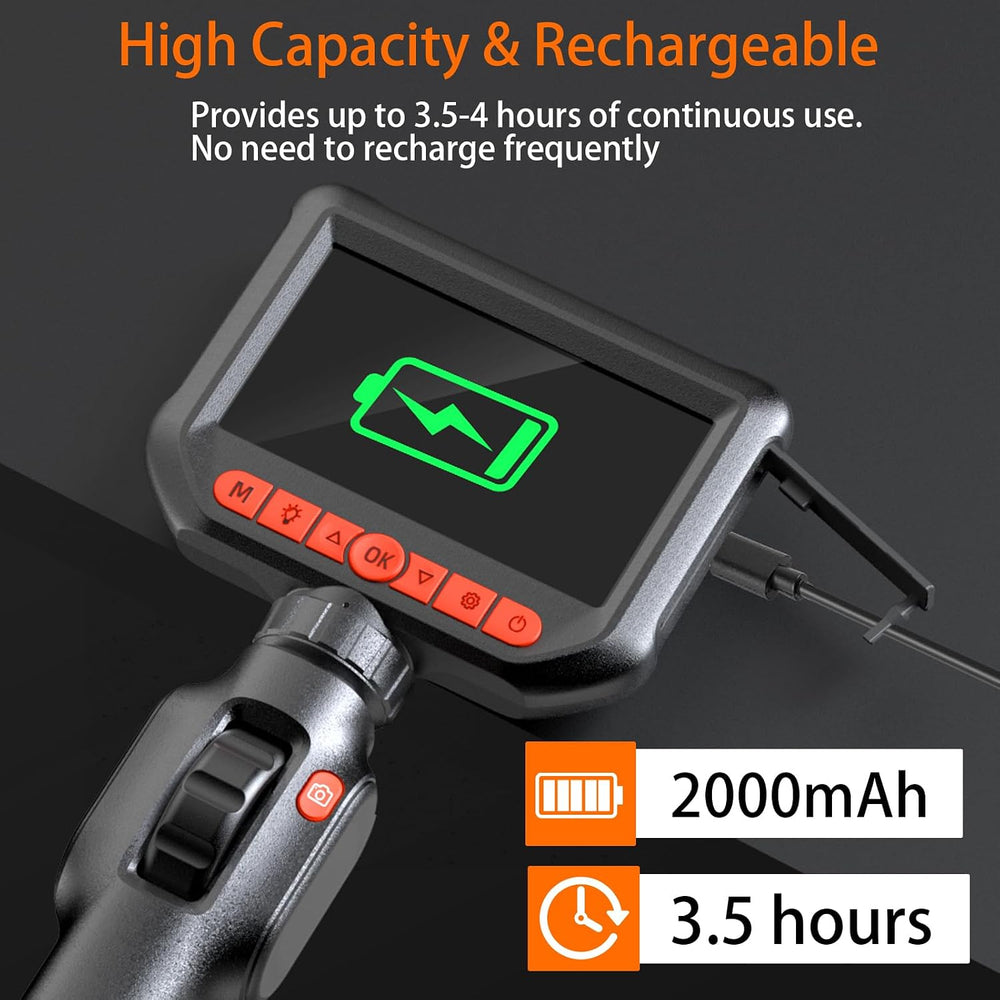 Two-Way Articulating Borescope, 1080P HD Industrial Inspection Endoscope Came...