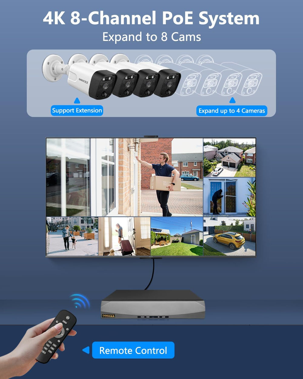 2026 Update 4K 8MP PoE Bullet Outdoor Video Surveillance IP Cameras System