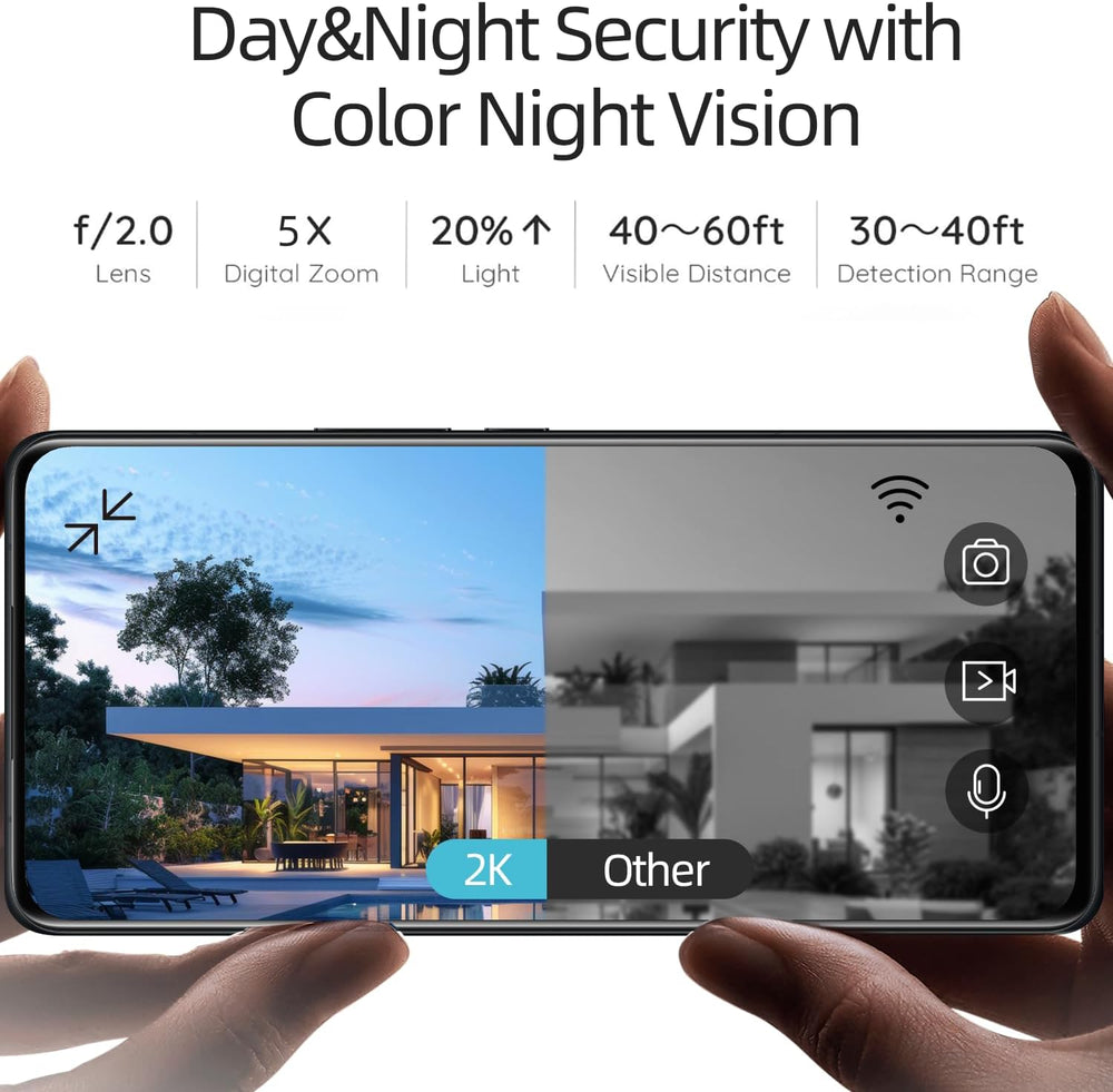 Rraycom 2Pack 5G/2.4G WiFi Security Cameras Wireless Outdoor, 2K QHD Video