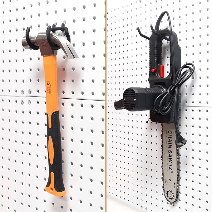 HUHOLE Pegboard Drill Holder, Peg Board Tool Utility Hooks, 24 Pack Heavy Duty