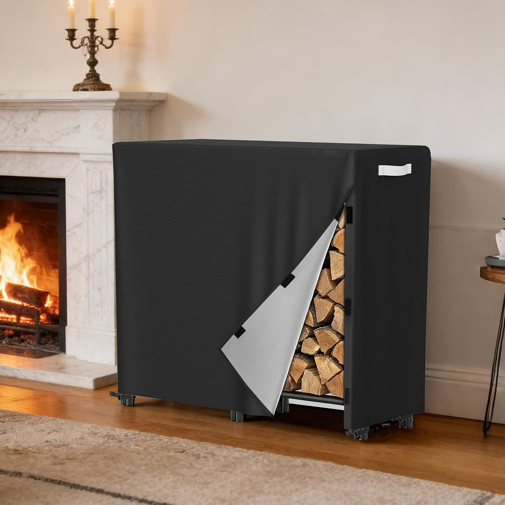 AKEfit 4ft Firewood Racks Cover,Heavy Duty Waterproof Outdoor Logs Holder Sta...