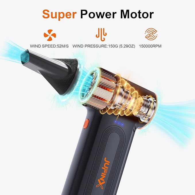 JUFINX X117 Compressed Air Duster-150000RPM Super Power Snow Blower, 3-Gear