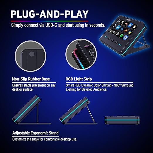 VSDINSIDE Macro Keypad, Stream Controller Deck Gaming Streaming Shortcut
