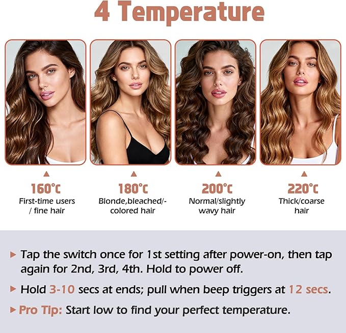 KIMUSE Automatic Rotating Curling Iron, 1.25 Inch