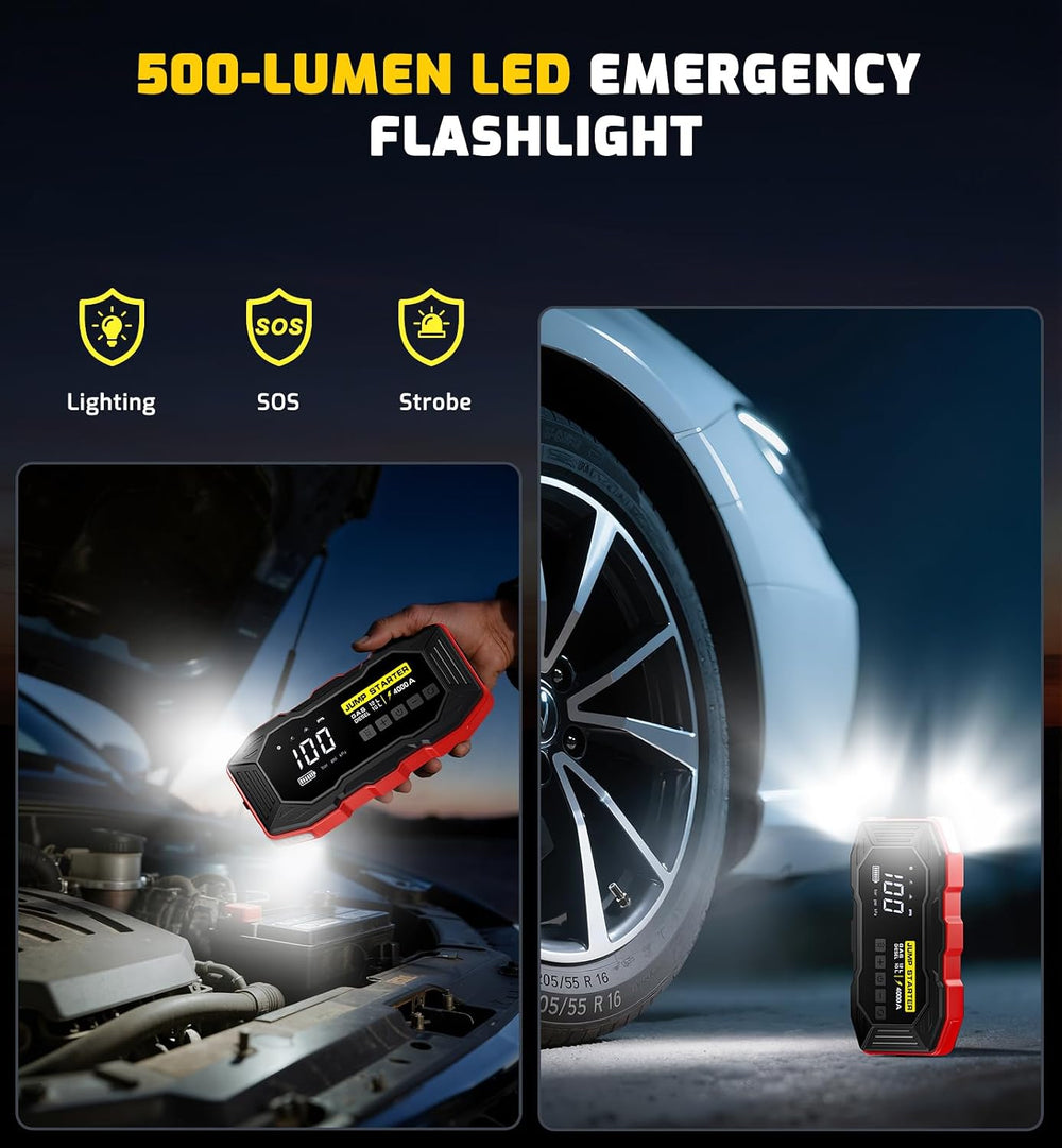 Jump Starter with Air Compressor 4000A Portable Car Battery Jump Starter (All...