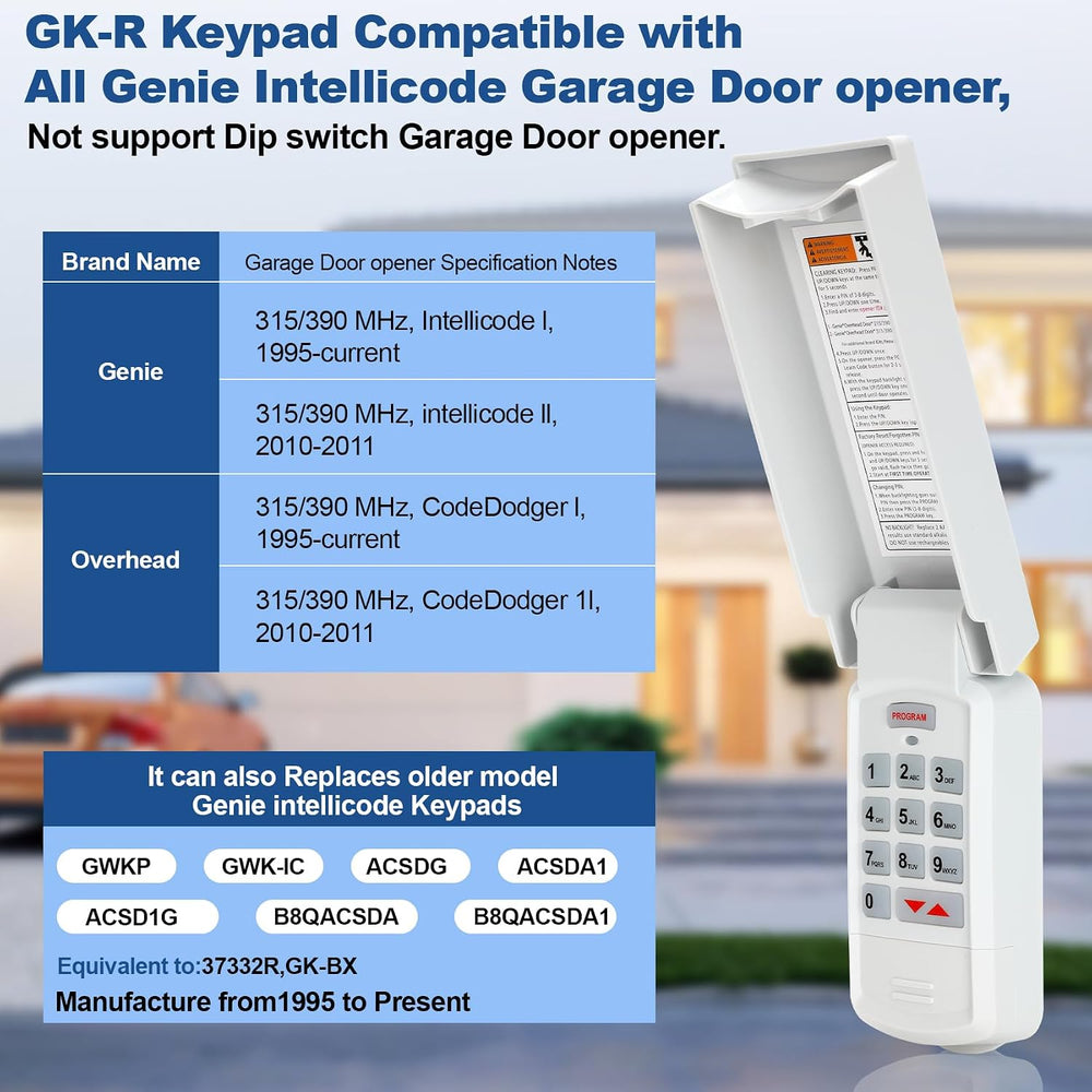 for Genie & Overhead Door Garage Door Opener Keypad&Remote, Compatibl...