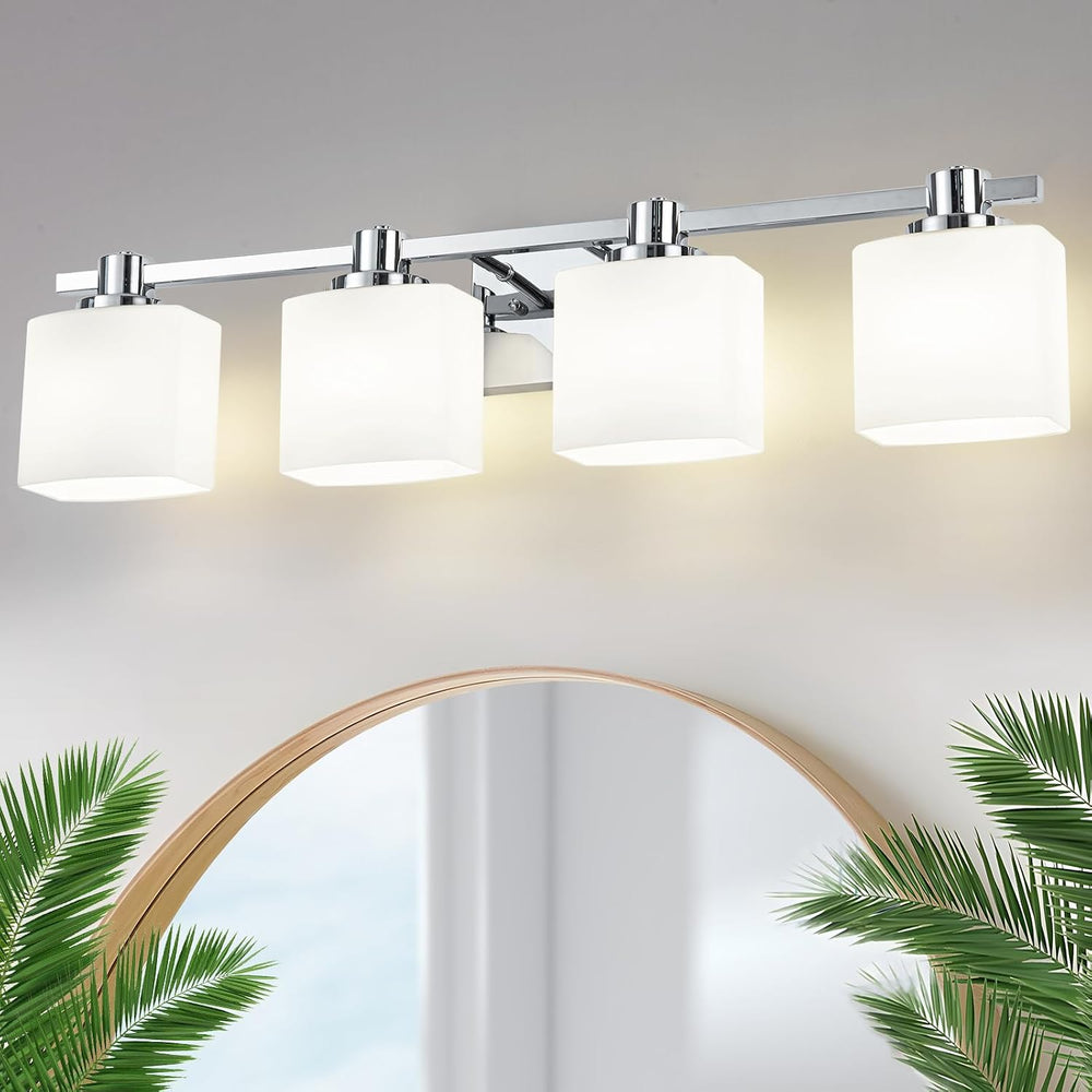 32 Inch Chrome Bathroom Light Fixtures Over Mirror 4 Light Bathroom Vanity Li...