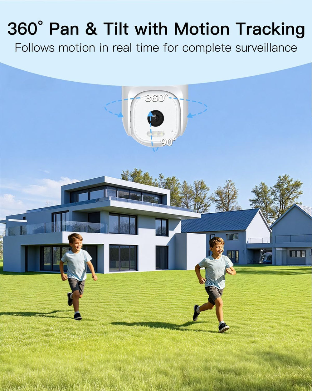 VIMTAG 2.5K Pan/Tilt Wired Outdoor Security Camera for Home, Dual-Band WiFi