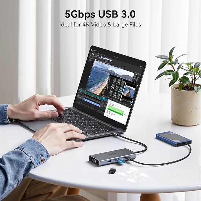 USB C Docking Station Dual Monitor Adapter