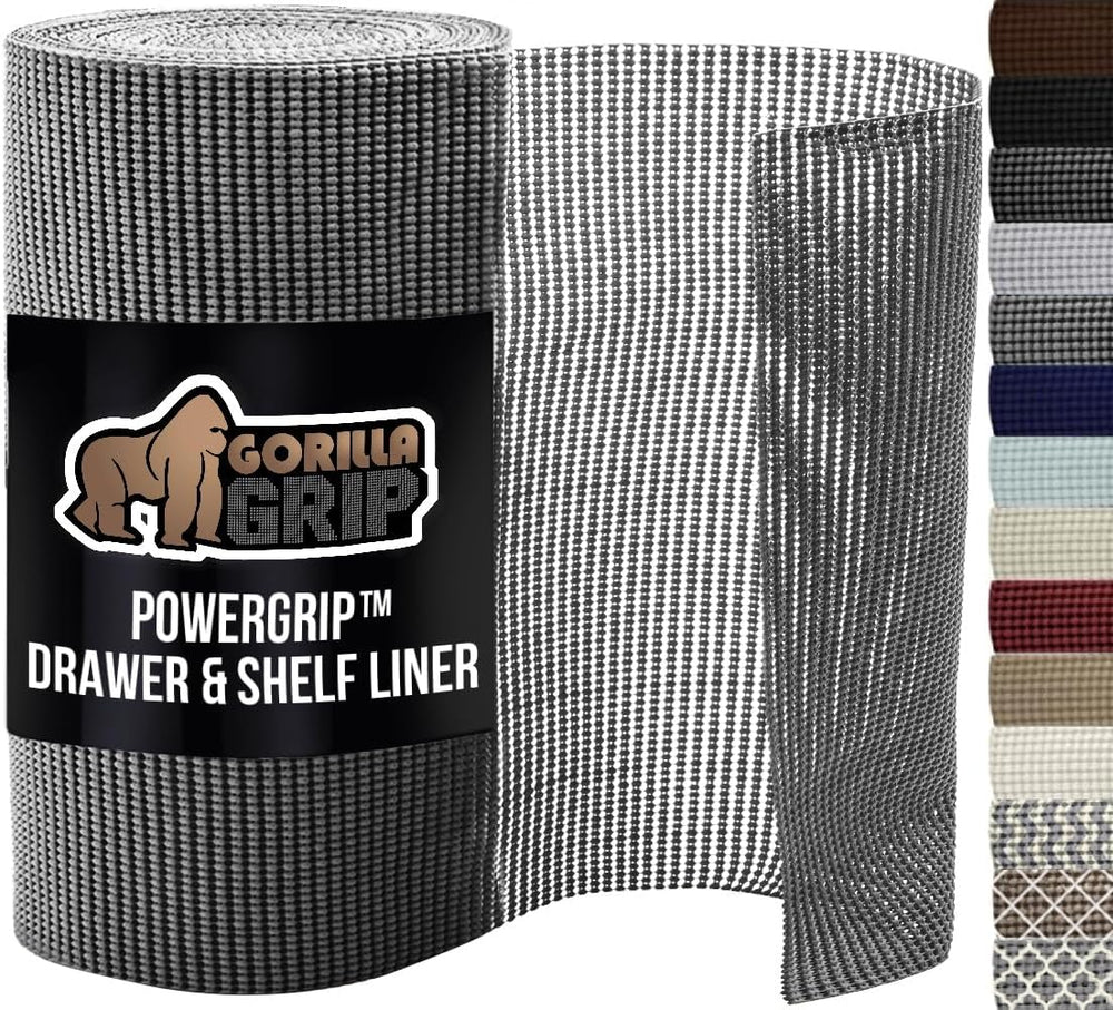 GORILLA GRIP powerGRIP Drawer Shelf and Cabinet Liner, Thick Strong Hold