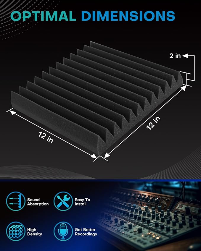 50 Pack Sound Proof Foam Panels