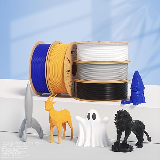 ELEGOO Rapid PLA Plus Filament 1.75mm Black & White 4KG, PLA+ 3D Printer