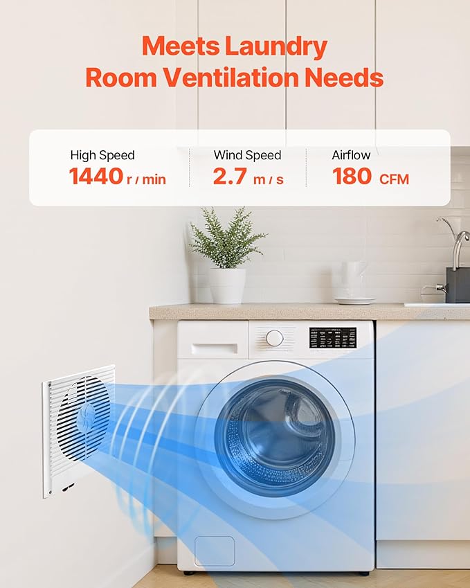 VEVOR Room to Room Fan, Two-Way Airflow Through-the-Wall Fan 8"