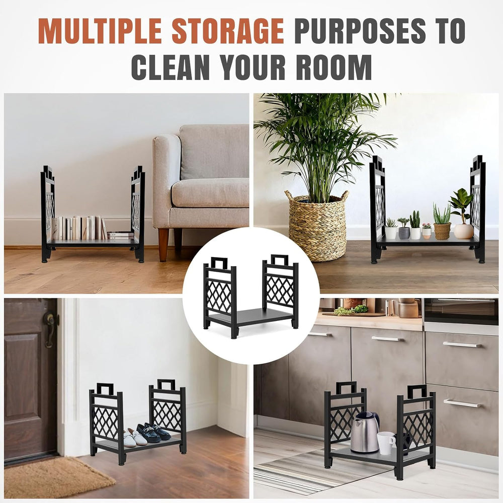 INNO STAGE Firewood Log Rack, Iron Wood Lumber Storage Holder for Fireplace