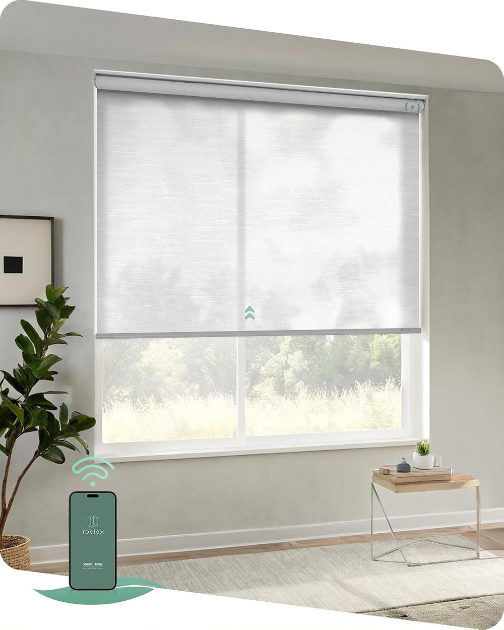 Yoolax Motorized Blinds App Control, Light Filtering Motorized Shades