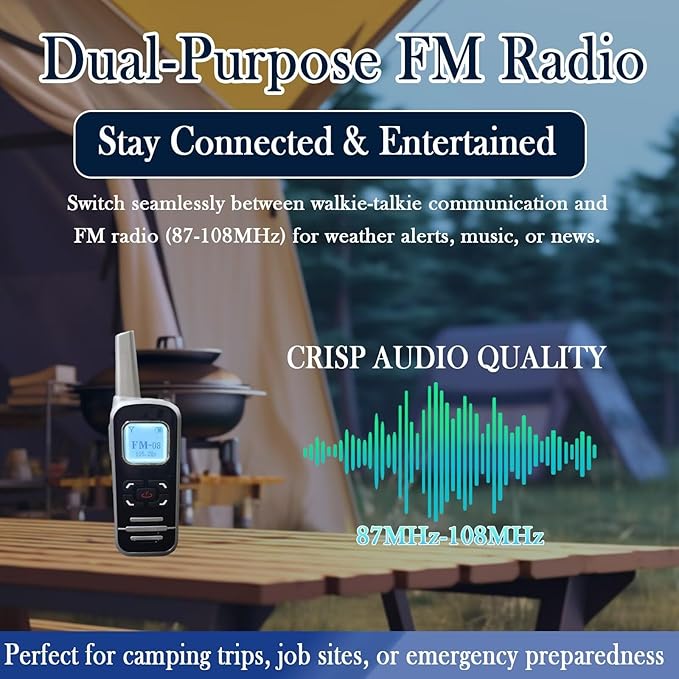 ELIDAIP M6P Mini Walkie Talkies, 1100mAh Battery Rechargeable, 128 Channels (...