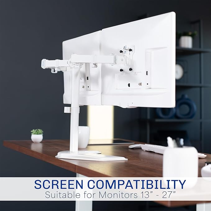 VIVO Dual LED LCD Monitor Mount, Free-Standing Desk Stand