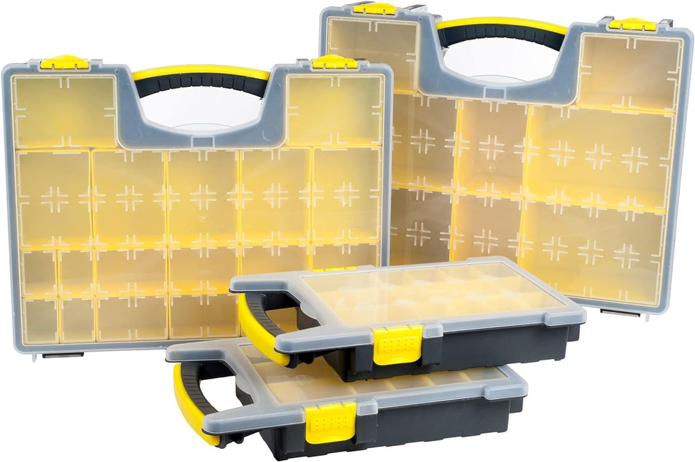 Stalwart Storage Organizer Tool Box Set, Yellow/Black, Set of 4