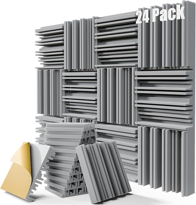 24 Pack Acoustic Panels, High-Density Soundproof Wall Panels