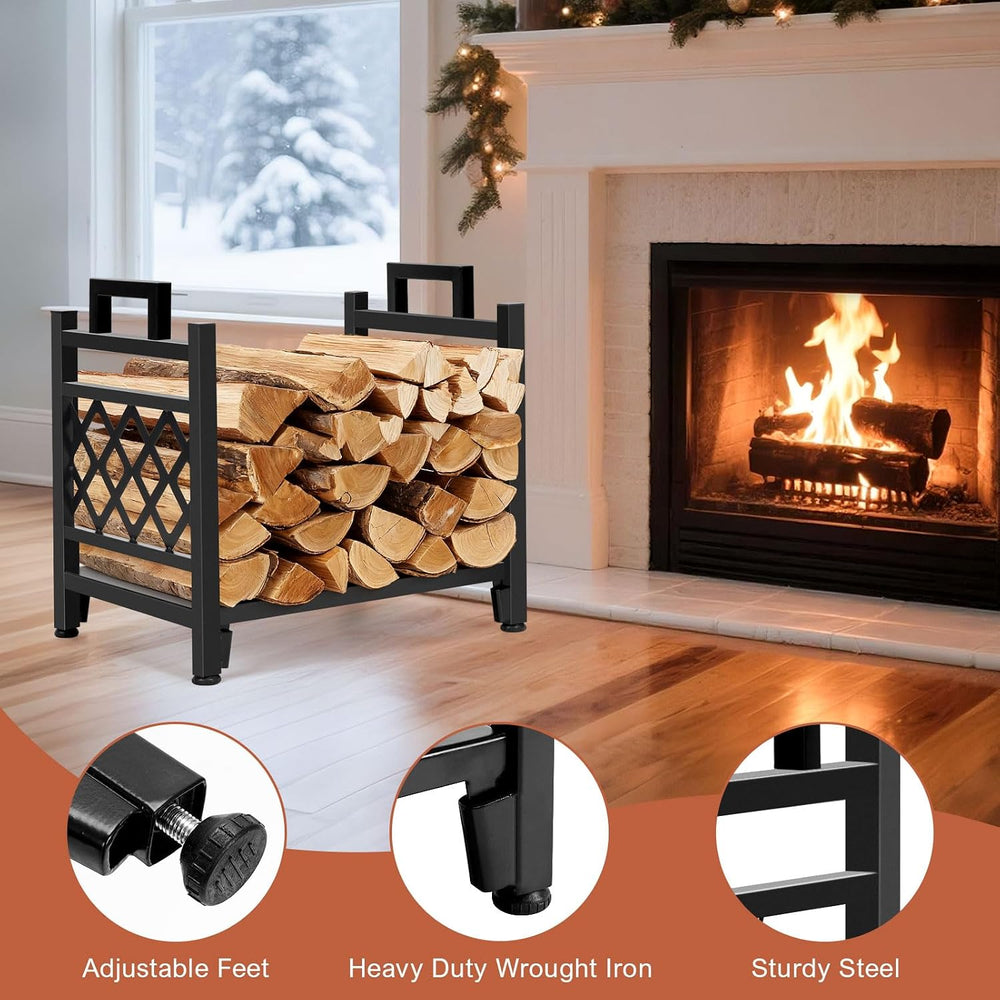 INNO STAGE Firewood Log Rack, Iron Wood Lumber Storage Holder for Fireplace