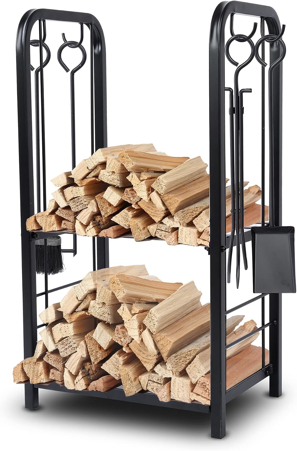 SereneLife Firewood Storage Rack - Heavy Duty Wood Stackers Organizer, 220 lb...