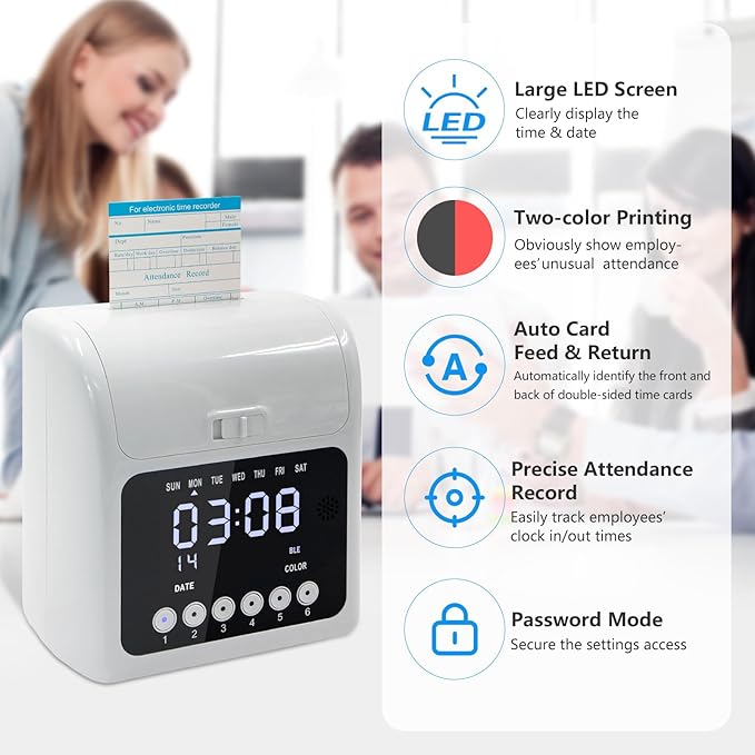 Time Clock with Passcode, Auto-Align Time Clocks (50-Piece)