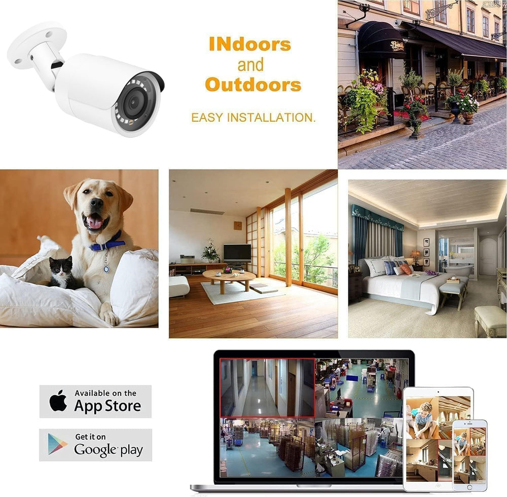 Real HD 4MP PoE IP Bullet Outdoor Camera, 2.8mm Wide Angle, H.265, IP66 Weath...