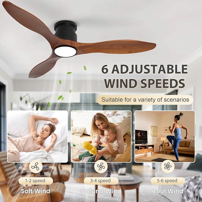 revoici 52Inch Wood Ceiling Fans