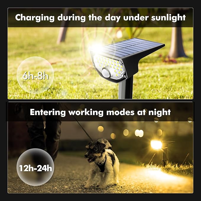 AloftSun Solar Motion Sensor Outdoor Lights, Waterproof Motion Sensor Spot