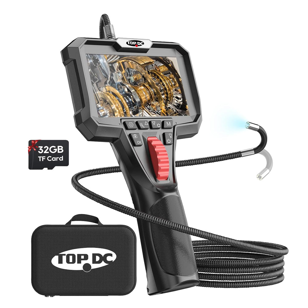TOPDC Two-Way Articulating Borescope Camera, 1920P, 4.3" Screen, 6.5FT