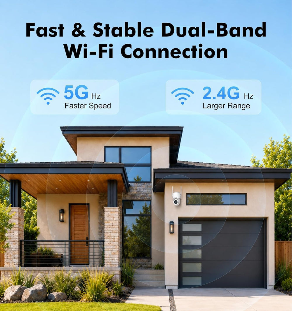 2.5K Outdoor WiFi Security Camera, Plug-in, 360° PTZ Auto Tracking