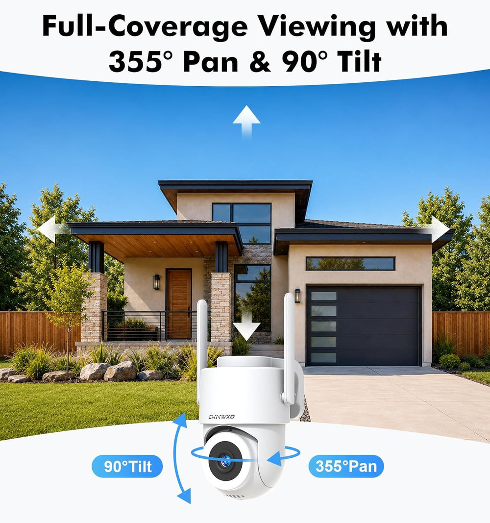 2.5K Outdoor WiFi Security Camera, Plug-in, 360° PTZ Auto Tracking
