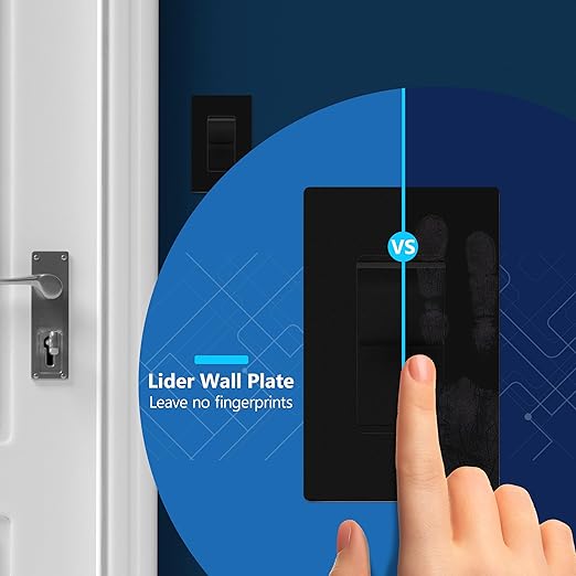 LIDER Balck Minimalist Decorator Switch, Frameless Paddle Light Switch
